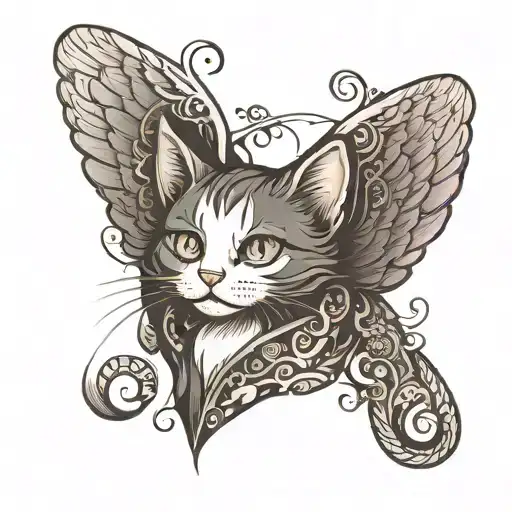 Cat With Wings Dark Fantasy