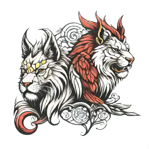 Cardinal And Lion