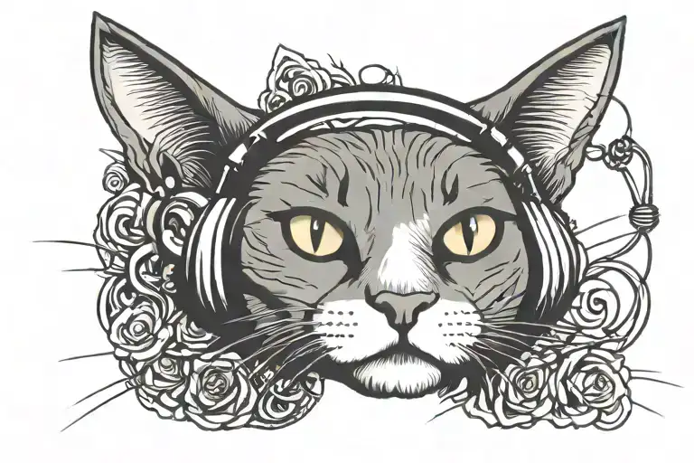 311 Logo Incorporated Cat Wearing Headphones