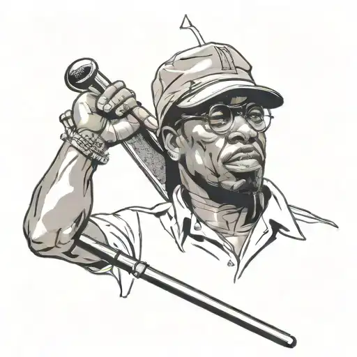 Wesley Snipes Holding A Wedge Golf Club