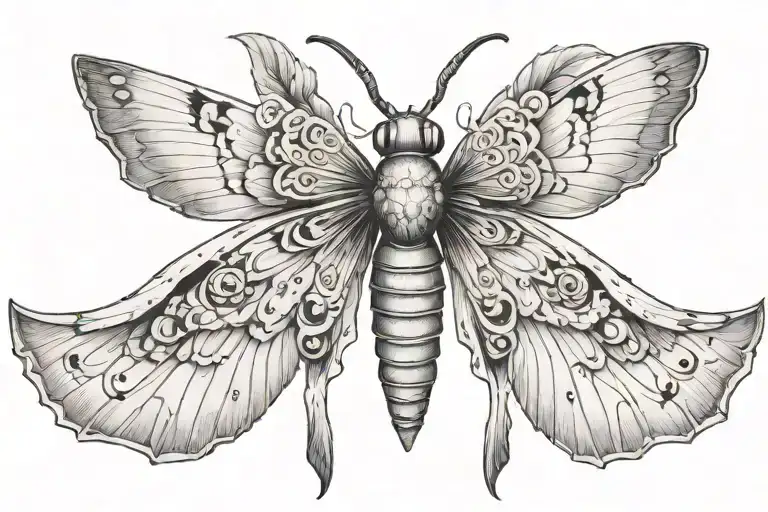 Create A Neo-gothic Tattoo Of A Death Hawk Moth
