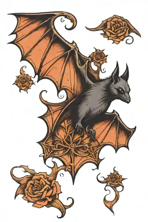 A Big Gothic Bat Flying
