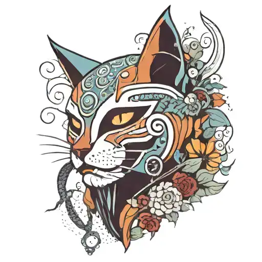 A Man Wearing A Gnaga Cat Mask Admiring The Nature And Connecting With The Universe And Unconscious