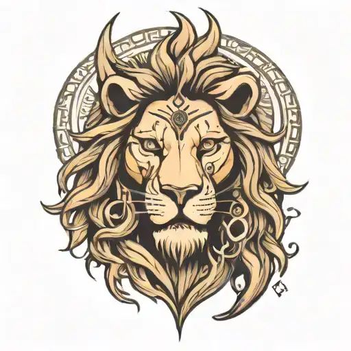 Lion Face With Mahadev