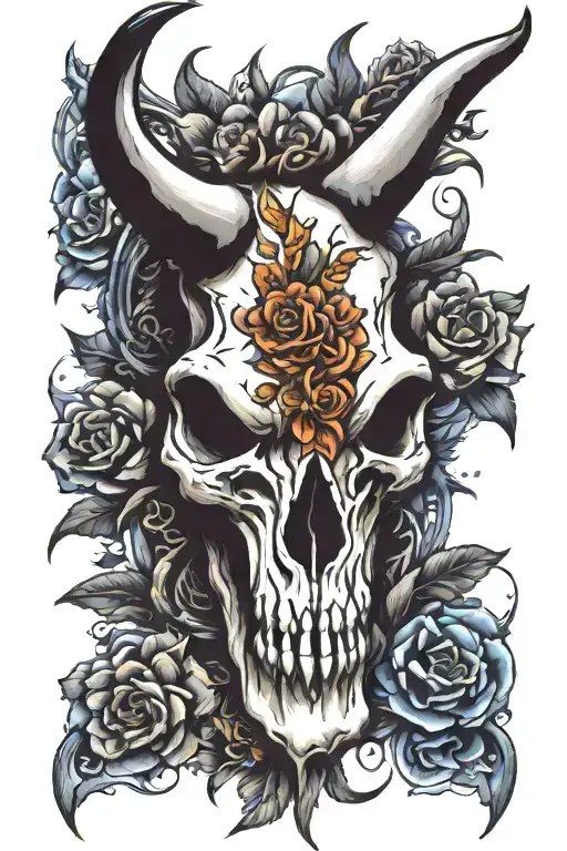 Western Bull Skull Sleeve