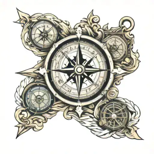 Nautical Compass Sitting On 3 Australian Number Plates