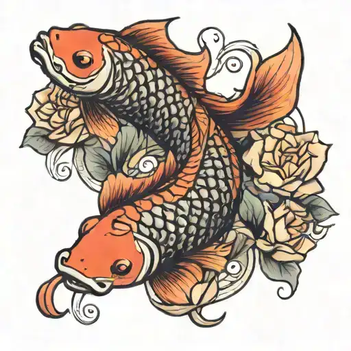Koi And Rose