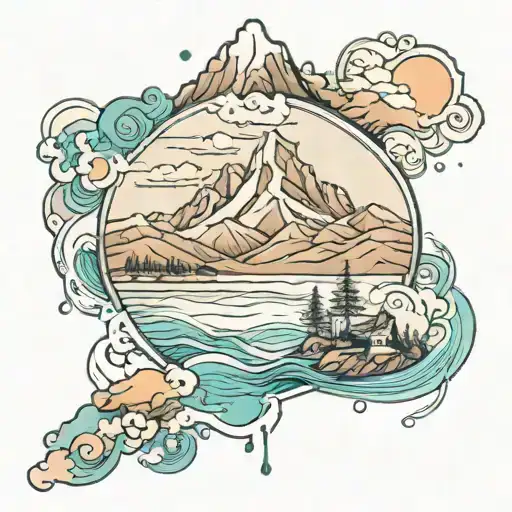 Water And Mountains Panorama