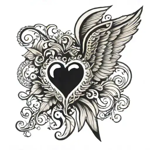 Heart With Eternity Symbol And Spread Wings