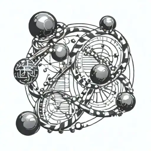 Dna Helix Orbit By Atoms Circled By Coding Language