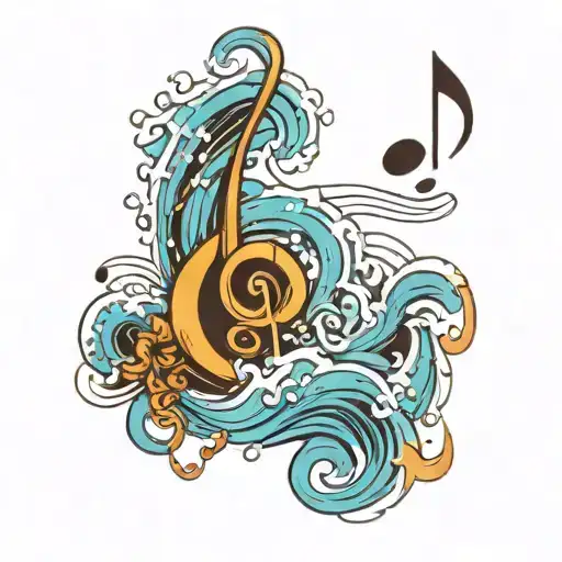 Waves With Music Notes