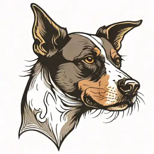 Dog's Head With A Crescent Moon On Its Forehead