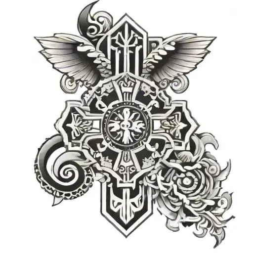 Cross Mixed With Aztec Quetzalcualts