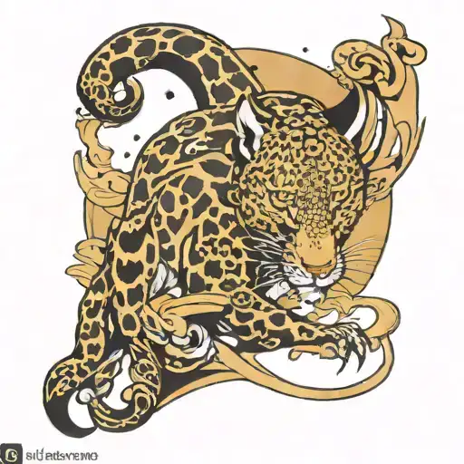 The Word 'Aybars' Fused With Moon And Leopards