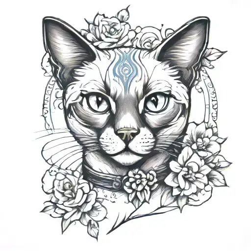 Siamese Cat Portrait