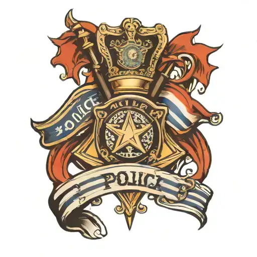 Police Flag Intertwined