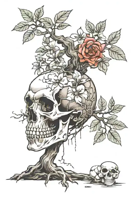 Bonsai Growing Out Of Skull