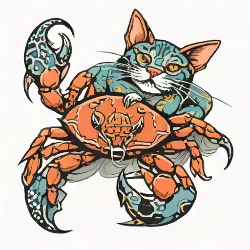 Crab And Cat Intertwine