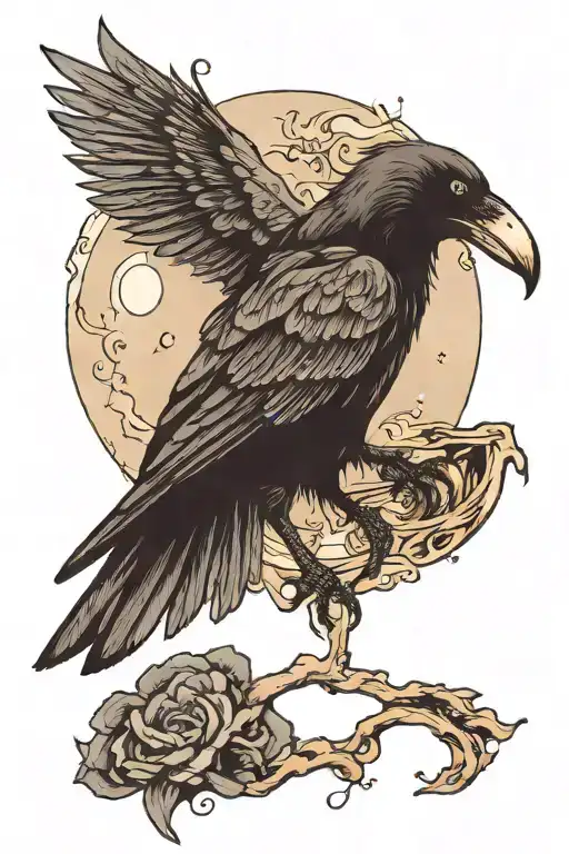 Crow And Moon