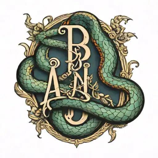 Letters Bryant Going Vertical With Snake Going Through It