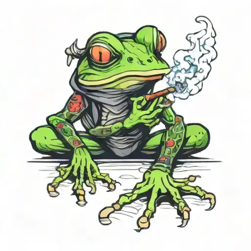 Ninja Frog Smoking