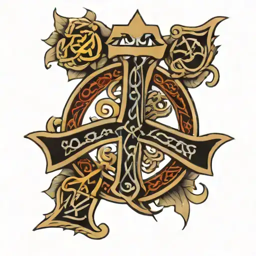 Names Asher And Renin In A Celtic Cross