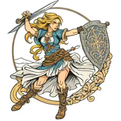 Sword And Shield Maiden Dancing
