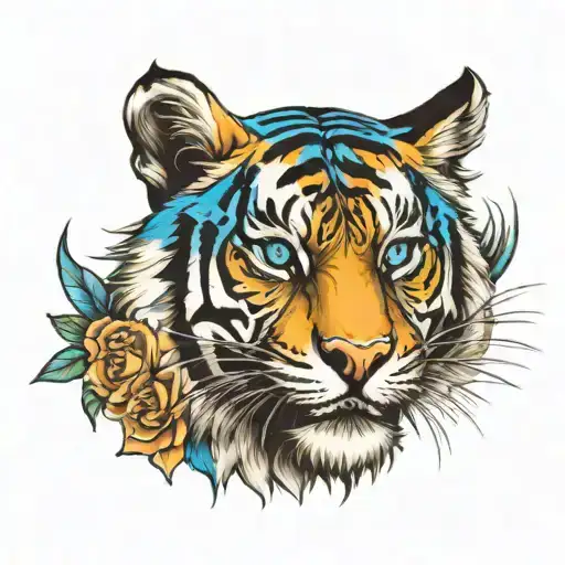 Blue Eyes Tiger Head
