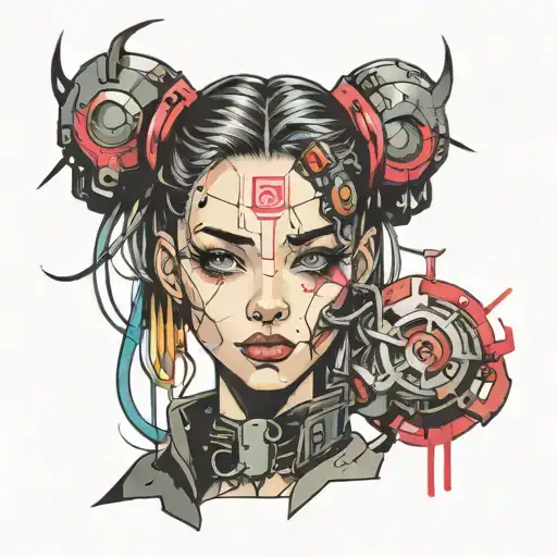 Cyberpunk Girl Face