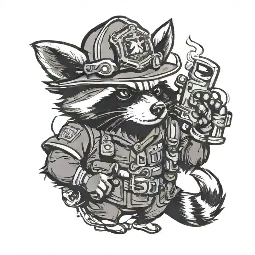 Firefighter Raccoon