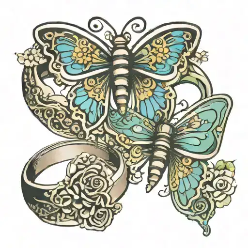 Butterfly Wedding Rings