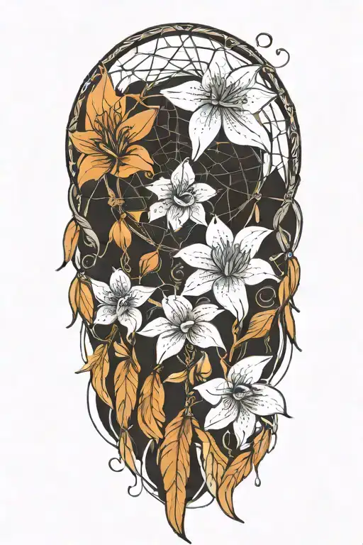 Lily Flowers Dream Catcher Entangled