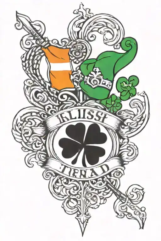 Irish Flag And Mom Dad