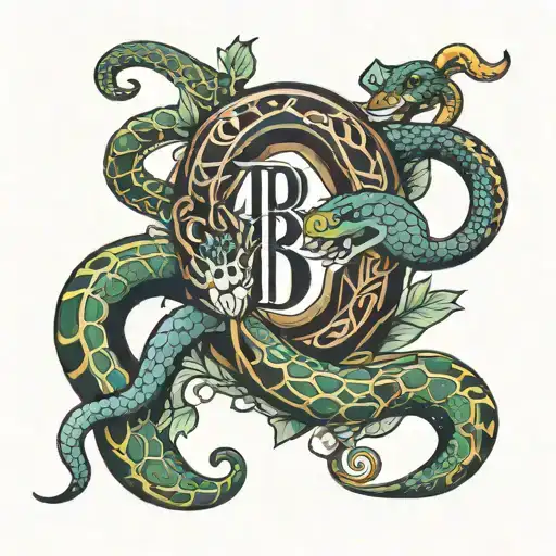 Letters B R Y A N T Going Vertical With Snake Going Through It