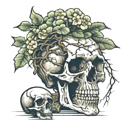 Bonsai Growing Out Of Skull