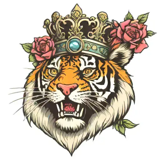 Tiger Wearing Crown