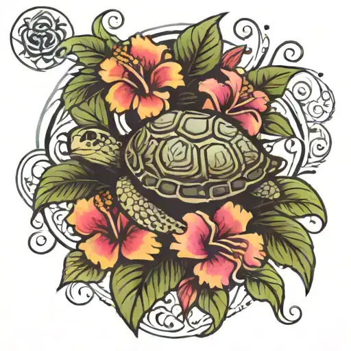 Rose Hibiscus Palm Turtle Mountain Infinity