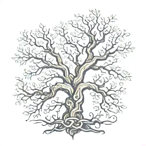 Oak Tree Branch Intertwined