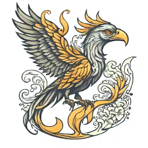 A Phoenix Tooth Tattoo Design