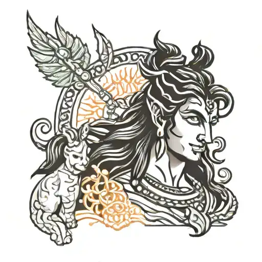 Azhimala Lord Shiva With Galaxy Full Back For Men