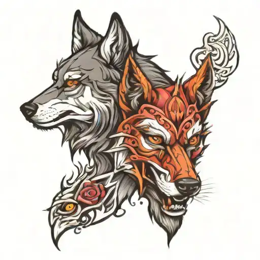 Wolf Face Half Good Vs Evil