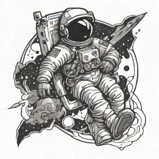 Astronaut Floating In Space