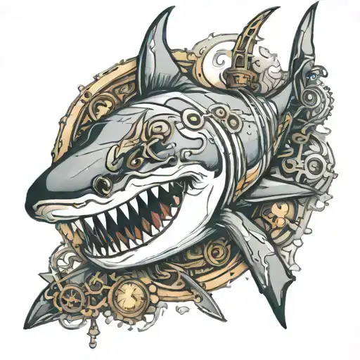 Steampunk Great White Shark