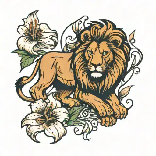 Lion And Lily Flower