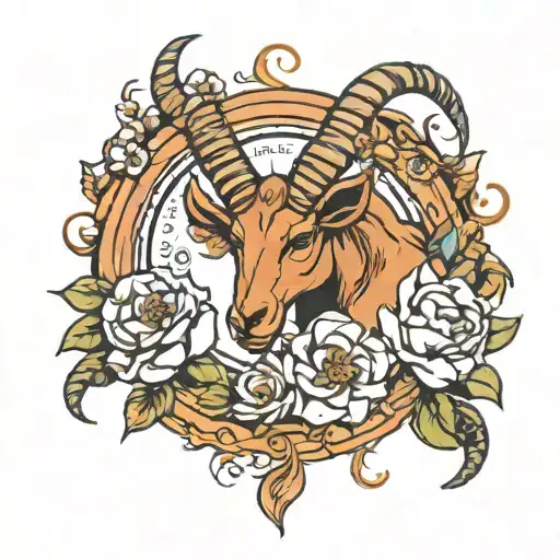 Capricorn And Flowers