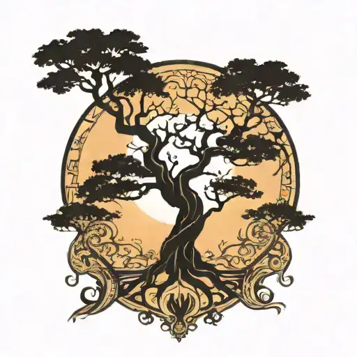 Tree Silhouette Holding