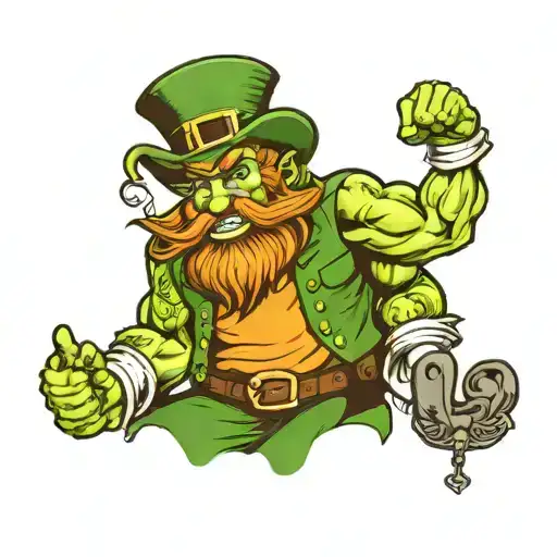 Muscular Irish Leprechaun Flexing