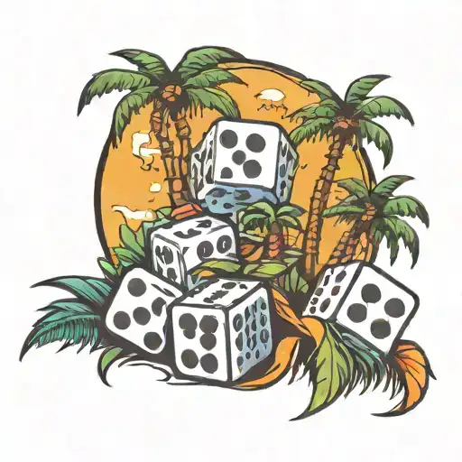 Dice And Palm Trees