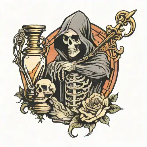 Grim Reaper Syth And Hour Glass