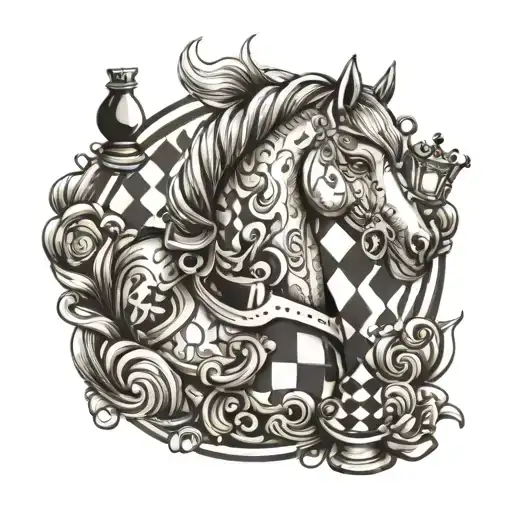 Chess Horse With The Expression Alea Acta Est